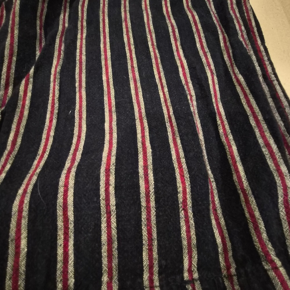 Dex Striped Linen Blend Wide Leg Jumpsuit Blue Red Button Front Medium - Picture 2 of 8